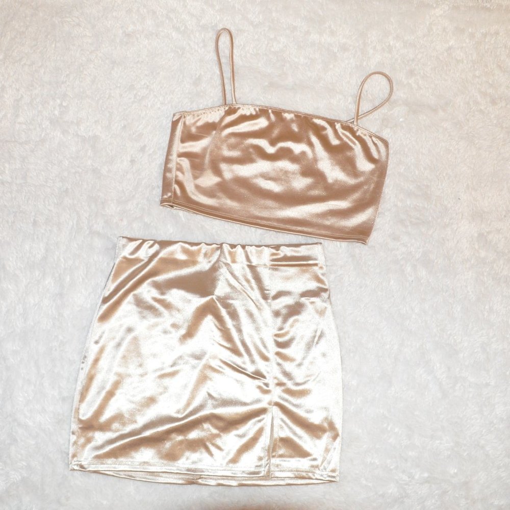 satin two peice set